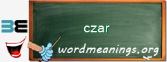 WordMeaning blackboard for czar